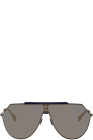Fendi - Gunmetal & Brown 'Forever Fendi' Shield Sunglasses