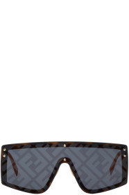 Fendi - Tortoiseshell 'Forever Fendi' Shield Sunglasses