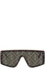 Fendi - Beige 'Forever Fendi' Shield Sunglasses