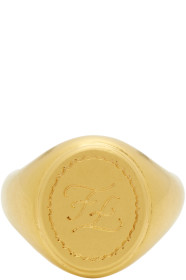 Fendi - Gold Karligraphy Signet Ring