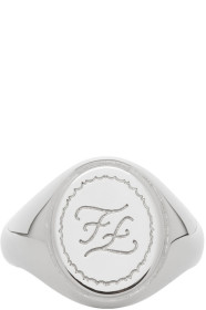 Fendi - Silver Karligraphy Signet Ring