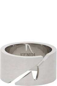 Fendi - シルバー マット モノ アイ リング