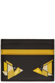 Fendi - Black & Yellow Digital Bag Bugs Card Holder