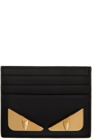 Fendi - Black & Gold Bag Bugs Card Holder