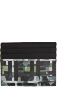 Fendi - Black & Green 'Forever Fendi' Camouflage Card Holder