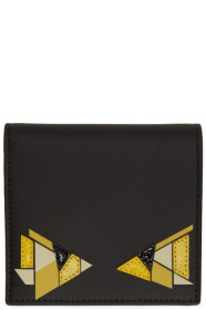 Fendi - Black & Yellow Digital Bag Bugs Bifold Wallet