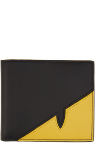 Fendi - Black & Yellow Bag Bugs Mono Eye Card Holder