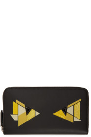 Fendi - Black & Yellow Digital Bag Bugs Continental Wallet