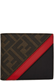 Fendi - Black & Red 'Forever Fendi' Bifold Wallet