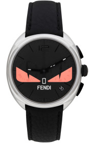Fendi - Black & Pink 'Momento Fendi' Bugs Chronograph Watch