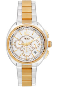 Fendi - Silver & Gold 'Momento Fendi' Chronograph Watch
