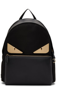 Fendi - Sac à dos en cuir noir Bag Bugs