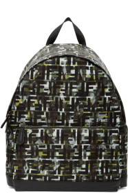 Fendi - Green & Black Camouflage Nylon Backpack