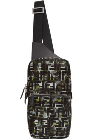 Fendi - Sac à bretelle unique et motif camouflage noir et vert