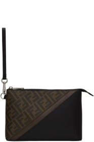 Fendi - Brown 'Forever Fendi' Stripe Mini Pouch