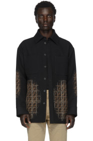 Fendi - Black Wool FF Dégradé Blur Jacket