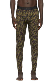 Fendi - Collant noir et brun 'Forever Fendi'