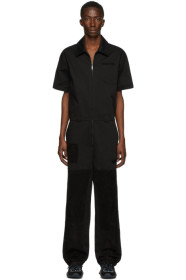 Fendi - Black Suede Detail Jumpsuit