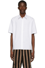 Fendi - White Cotton Poplin Short Sleeve Shirt