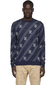 Fendi - Navy 'Forever Fendi' Cursive Sweater