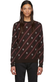 Fendi - Brown Wool Stripe Karligraphy Sweater