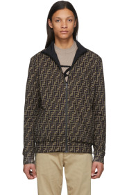 Fendi - Brown & Black 'Forever Fendi' Track Jacket