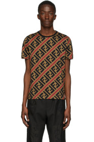 Fendi - Beige & Red All Over FF T-Shirt