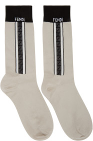 Fendi - Grey 'Forever Fendi' Logo Socks
