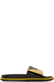 Fendi - Sandales noires et jaunes Bag Bugs