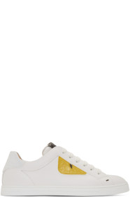 Fendi - Baskets en cuir blanches Bag Bugs