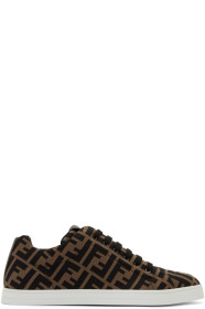 Fendi - Baskets brunes et noires 'Forever Fendi'