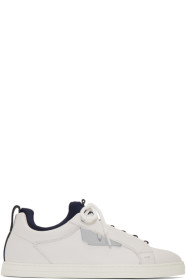 Fendi - White & Navy Bag Bugs Sneakers
