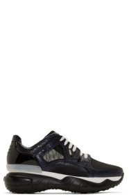 Fendi - Baskets bleu marine Python Fancy