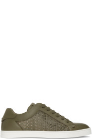 Fendi - Baskets kaki Laser-Cut Logo