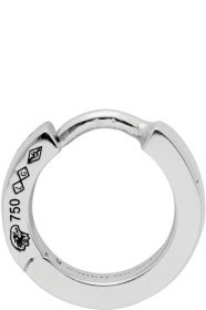 Le Gramme - Silver Polished 'La 0.9 Grammes' Ribbon Single Earring