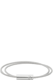 Le Gramme - Bracelet double-tour torsadé argenté Slick Polished 'Le 9 Grammes'