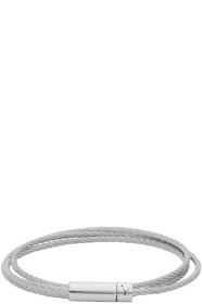 Le Gramme - Bracelet triple-tour torsadé argenté Slick Polished 'Le 11 Grammes'