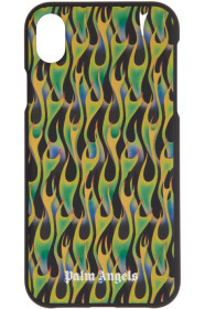 Palm Angels - Black & Green Flames iPhone XR Case