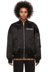 Palm Angels - Black Logo Bomber Jacket