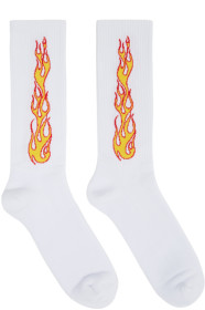 Palm Angels - White Flames Socks