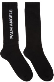Palm Angels - Black Vertical Logo Socks