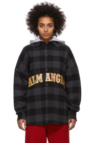 Palm Angels - ブラック & グレー カレッジ ロゴ オーバー シャツ
