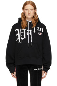 Palm Angels - Pull à capuche noir New Gothic