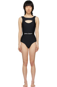 Palm Angels - Black Cut-Out Logo One-Piece Swimsuit