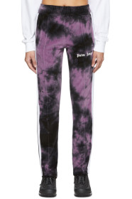 Palm Angels - Black & Purple Chenille Tie-Dye Track Pants