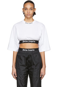 Palm Angels - 白色 Over 徽标短款 T 恤
