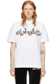 Palm Angels - T-shirt blanc Butterfly College