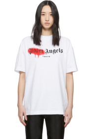 Palm Angels - White & Red 'Tokyo' Sprayed T-Shirt