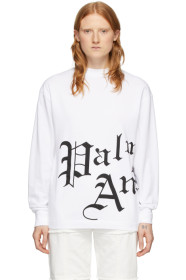 Palm Angels - T-shirt à manches longues blanc Side New Gothic