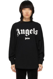 Palm Angels - Black 'Angels' Long Sleeve T-Shirt